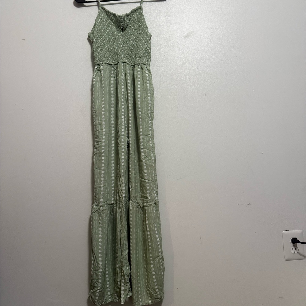 Green Spaghetti Strap Jumpsuit